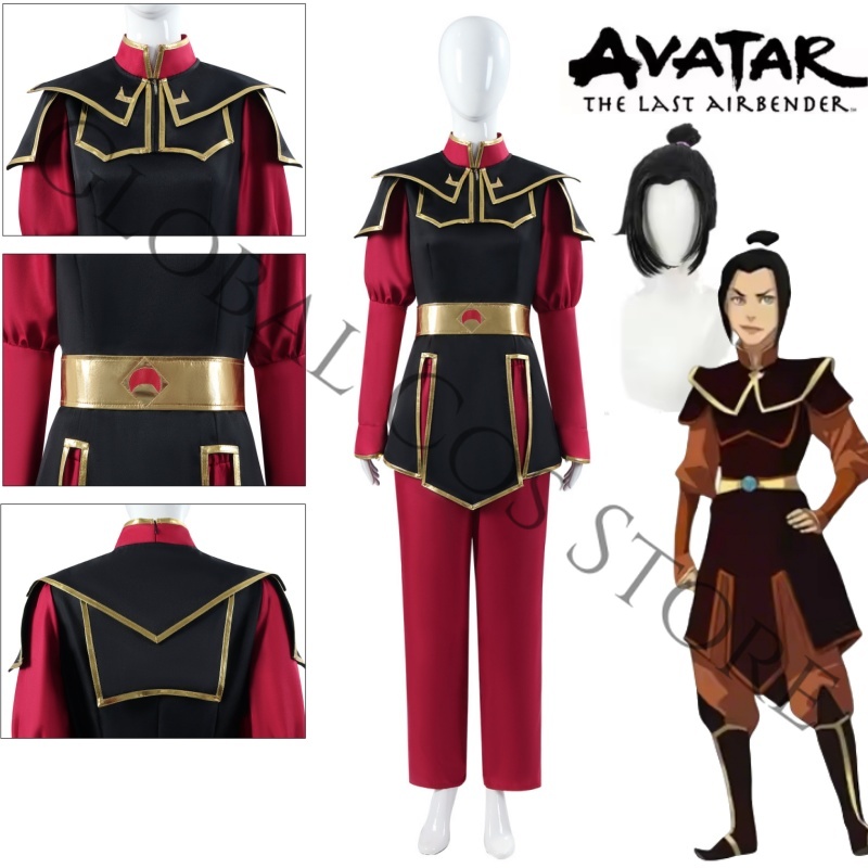 Cosplay Wig Colored - アニメアバター：伝説の少年アン コスプレ アズラ コスチューム ウィッグ レッド