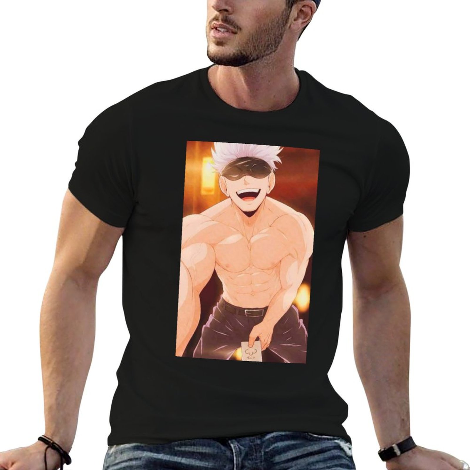 Anime Merchandise Shirt - 五条悟グッズ Tシャツ 男性用グラフィック Tシャツ 男性用アニメ Tシャツ