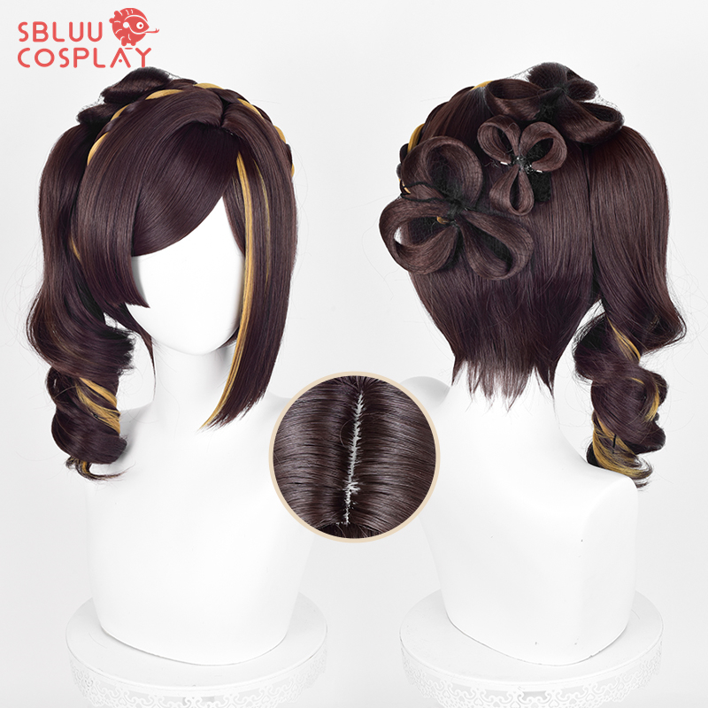 Cosplay Wig Colored - SBluuCosplay 原神インパクト千裏コスプレウィッグ混合色耐性合成ハロウィンアクセサリー