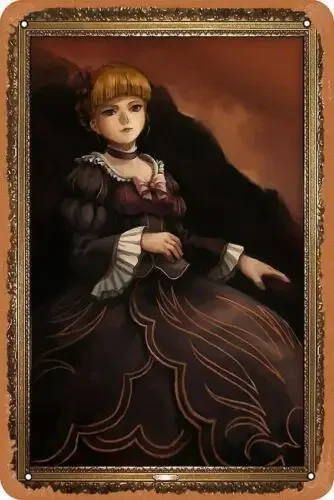 Art Print Framed - うみねこのなく頃に - ベアトリスの肖像 フレーム入りアートプリント レトロメタルティンサイン-アルミニウム