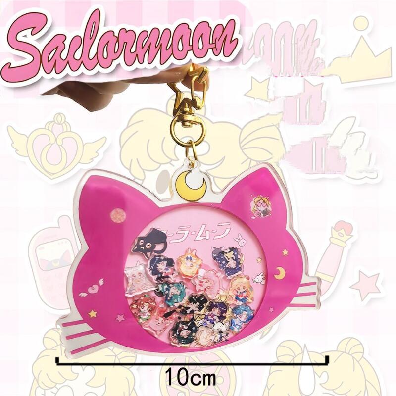 Anime Merchandise In Japanese - 日本の美少女戦士セーラームーンアニメグッズ クリエイティブで可愛いアクリル製揺れるキーホルダー バックパックのジッパー装飾 ホリデーギフト