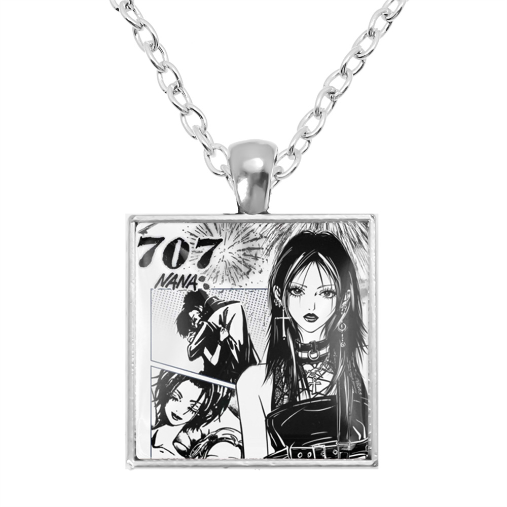 Nana Anime Merchandise - 日本アニメファッションナナマンガ大崎ガラススクエアネックレスフィギュアジュエリーファンバッグペンダントギフト女の子のための