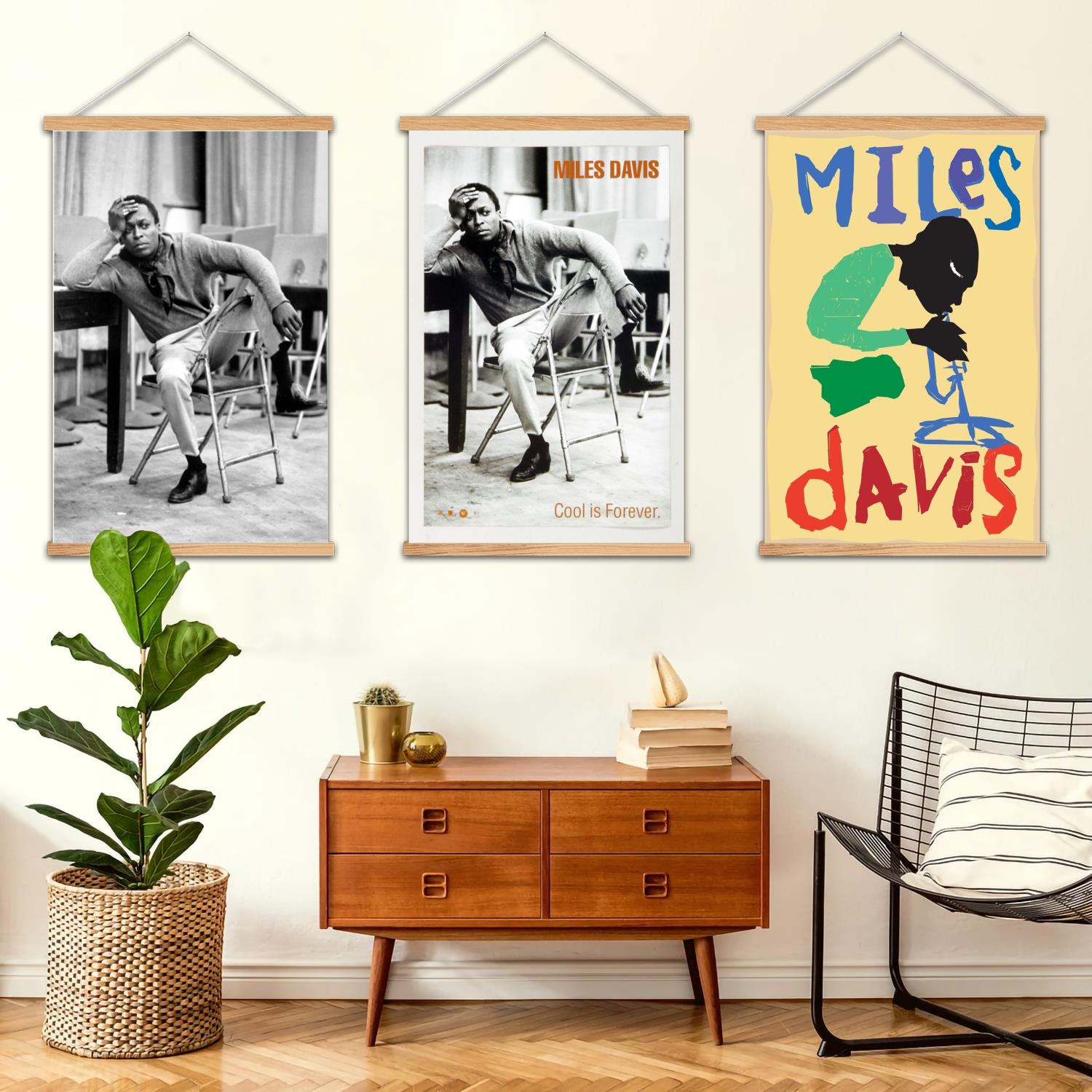 Art Print Framed - マイルズ・デイビス フレーム入り壁画 キャンバスアート ポスターとウォールアート、写真プリント、モダンな家族の寝室の装飾、装飾画
