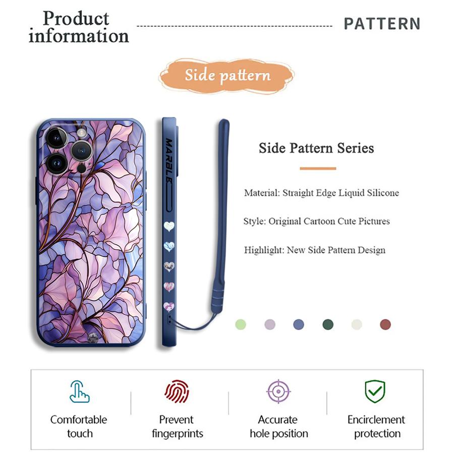 花大理石電話ケース iPhone 11 12 13 14 1 - Lanyard Anime Logo のレビューと価格