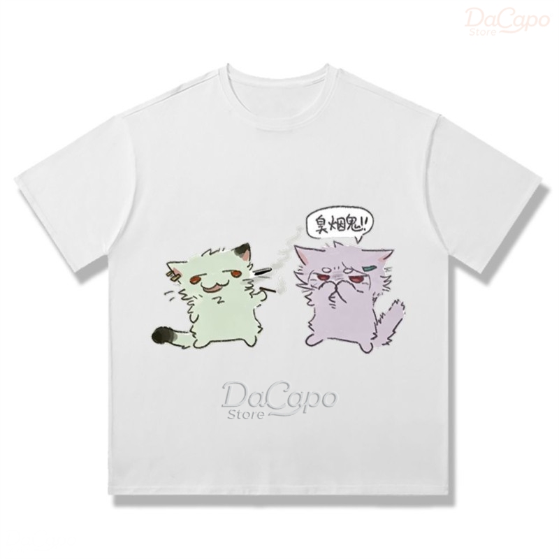 チェーンスモーカーキャットヤニコ佐藤かわいいアニメプリント半 - Anime Merchandise Shirt のレビューと価格