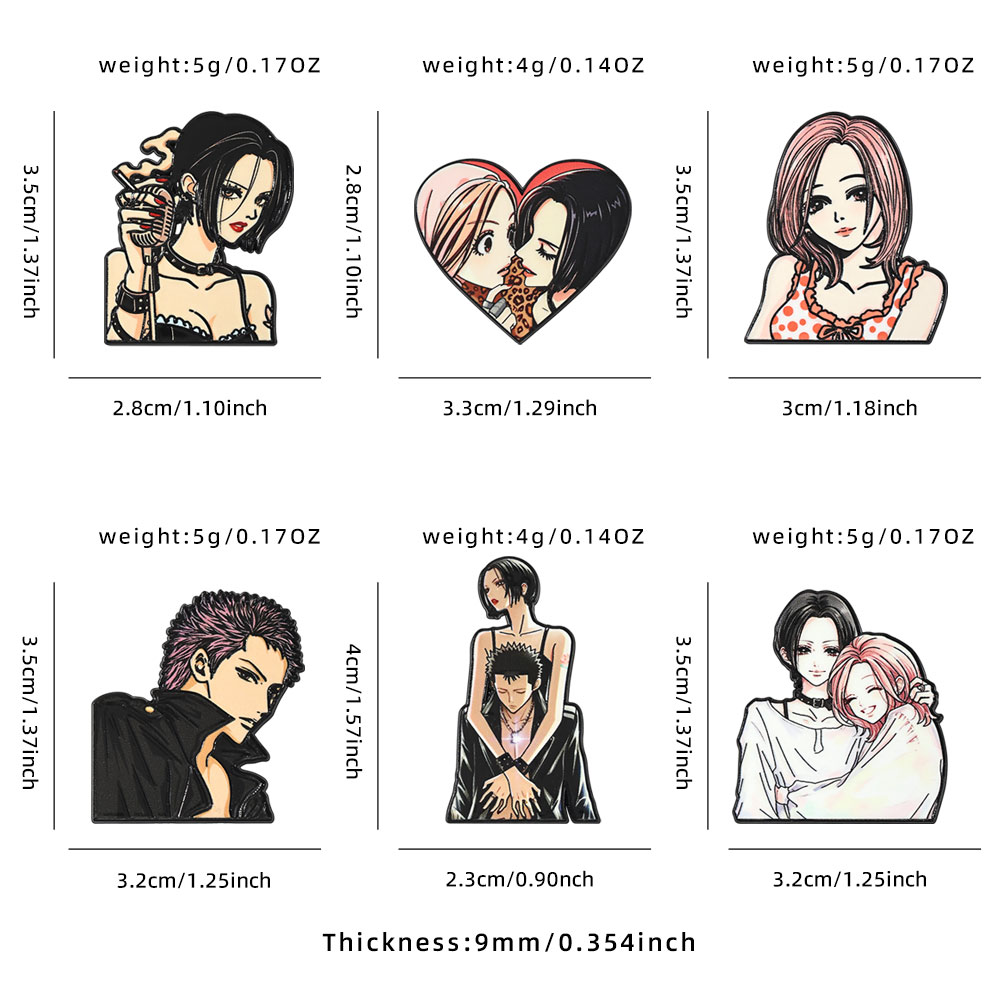 ヴィンテージパンクスタイルの漫画ガールズエナメルピンセット  - Nana Anime Merchandise のレビューと価格