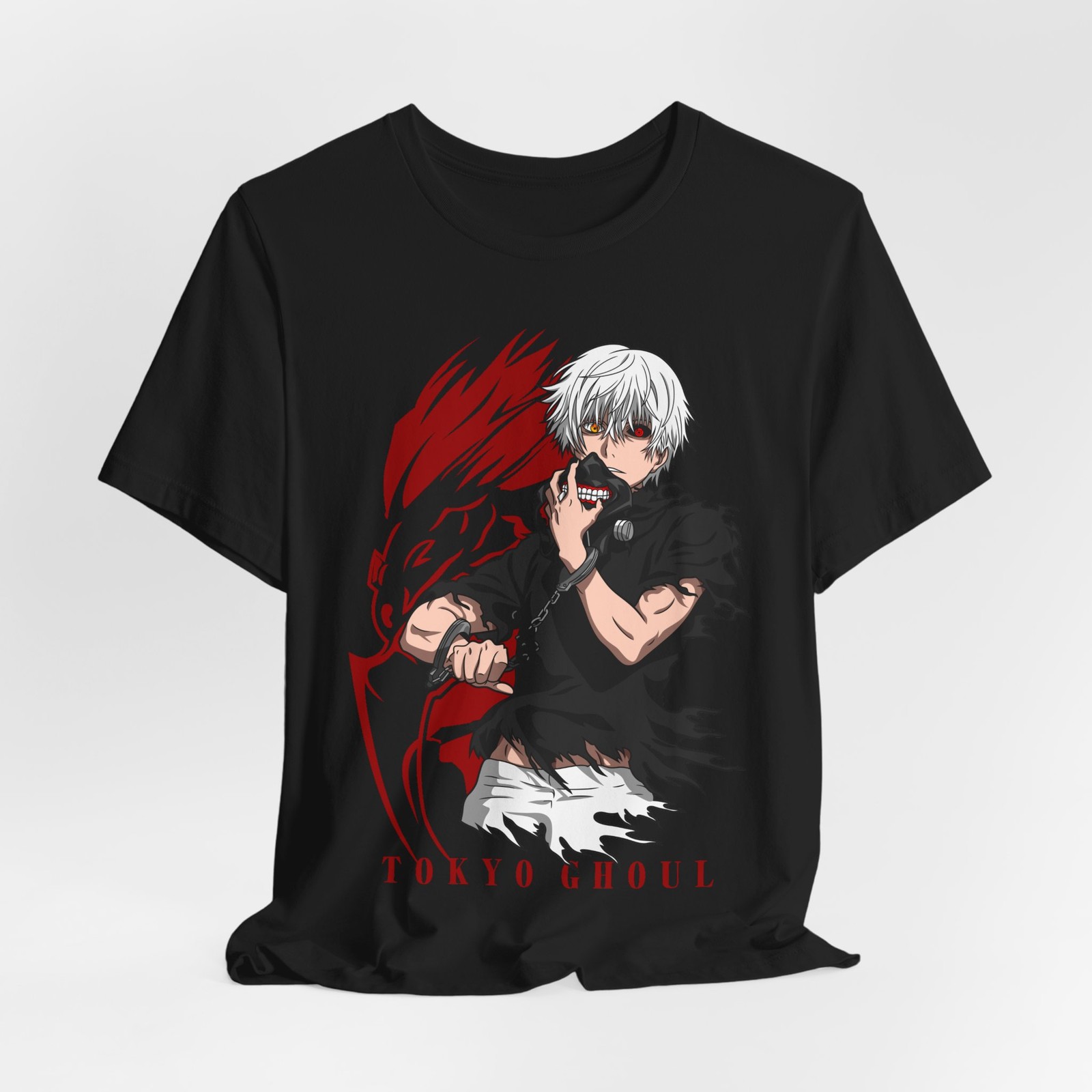 東京喰種アニメTシャツ、ユニセックス半袖Tシャツ、ファングッ - Anime Merchandise Shirt のレビューと価格