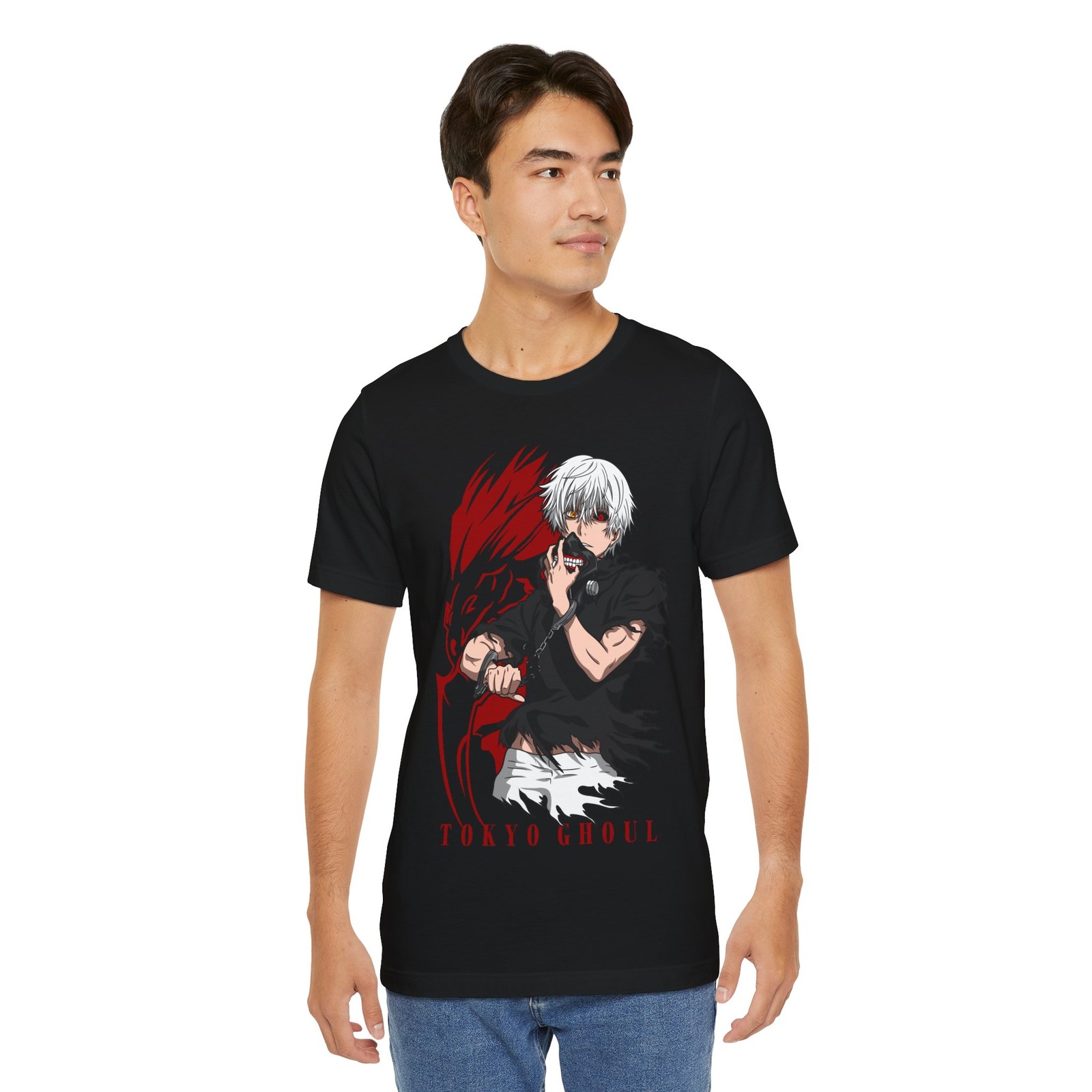 東京喰種アニメTシャツ、ユニセックス半袖Tシャツ、ファングッ - Anime Merchandise Shirt のレビューと価格
